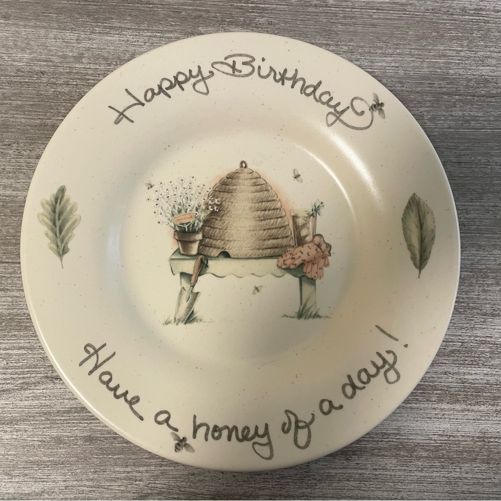 Pfaltzgraff Naturewood Happy Birthday Plate